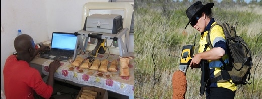 Olympus portable XRF devices being used for gold exploration