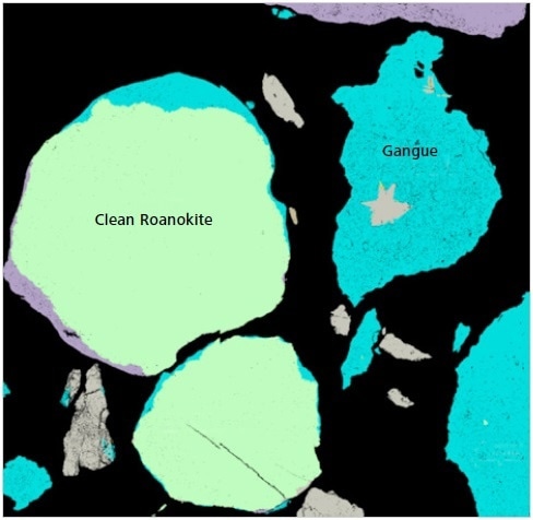 Classified Mineralogic image to show the nature of “clean roanokite”.