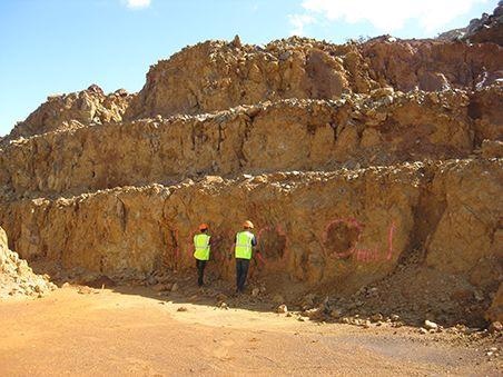 Sample active open cut mine faces in New Caledonia