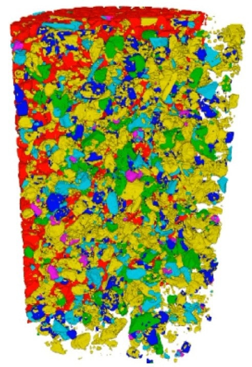 Analysis of a comminuted ore with the 3D X-ray microscope reveals the true mineral liberation with no mineral hidden by lack of exposure.