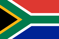 The national flag of South Africa.