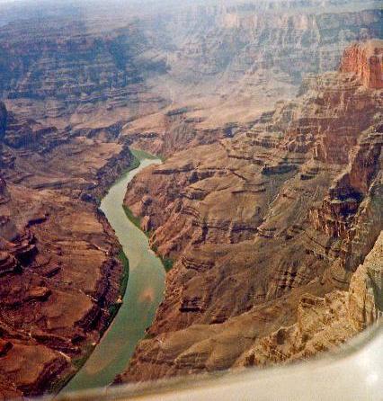 The Colorado River flowing through the Grand Canyon in Arizona.