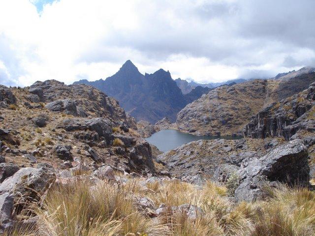 A mountain lake in the Andes.
