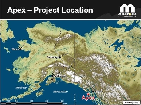 Millrock Signs Agreement with Coeur Explorations for Apex Gold Project.
