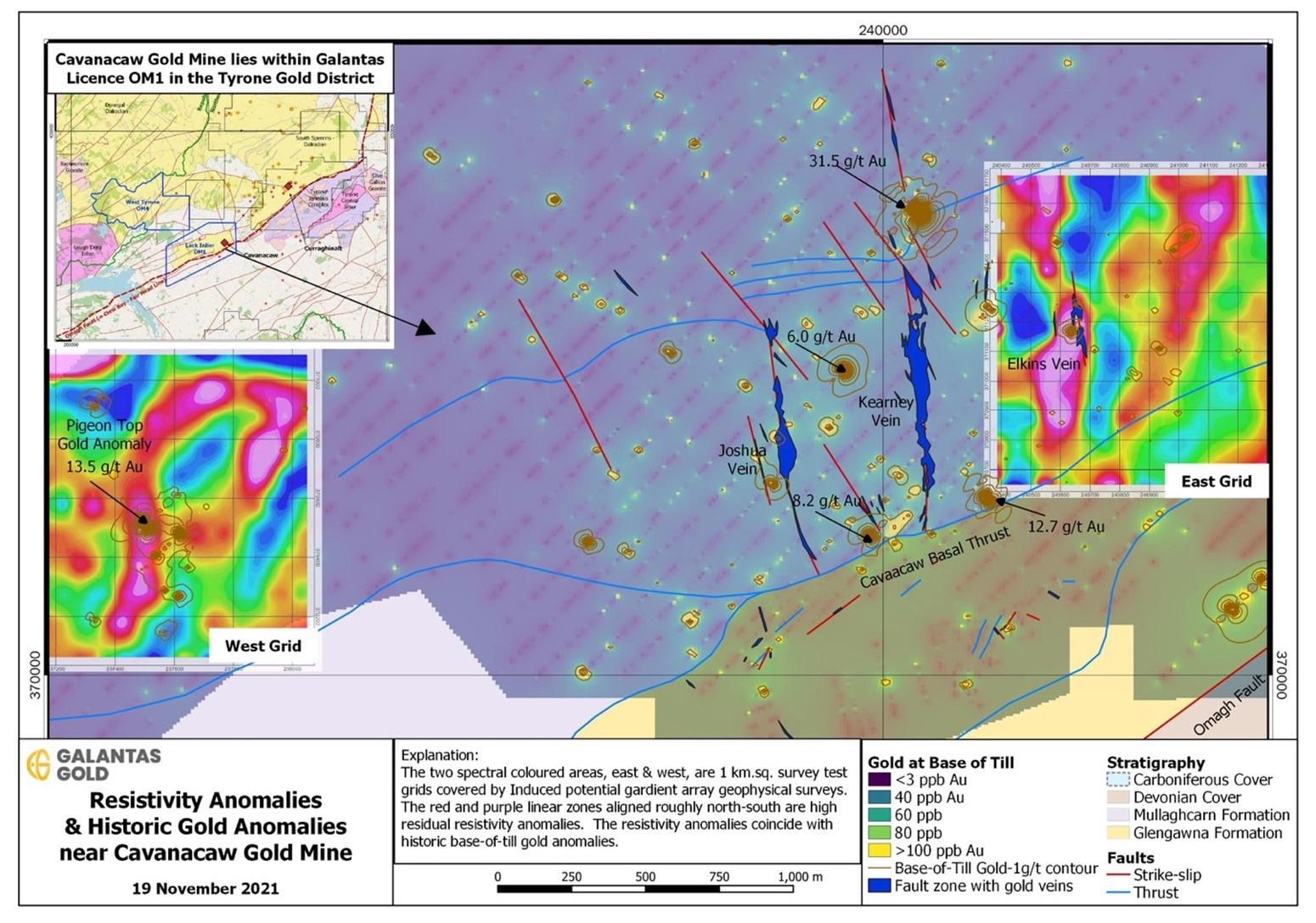 Galantas Gold Announces New Geophysical Surveys Next to Cavanacaw Gold Mine.