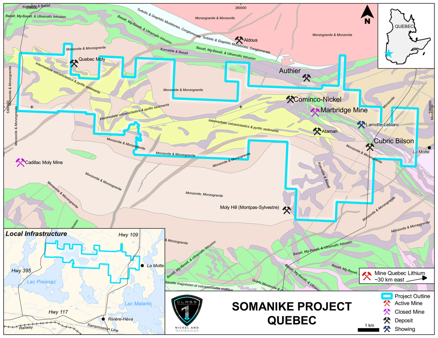 Class 1 Nickel Team Boosts the Exploration at the Somanike Nickel Project in Quebec.