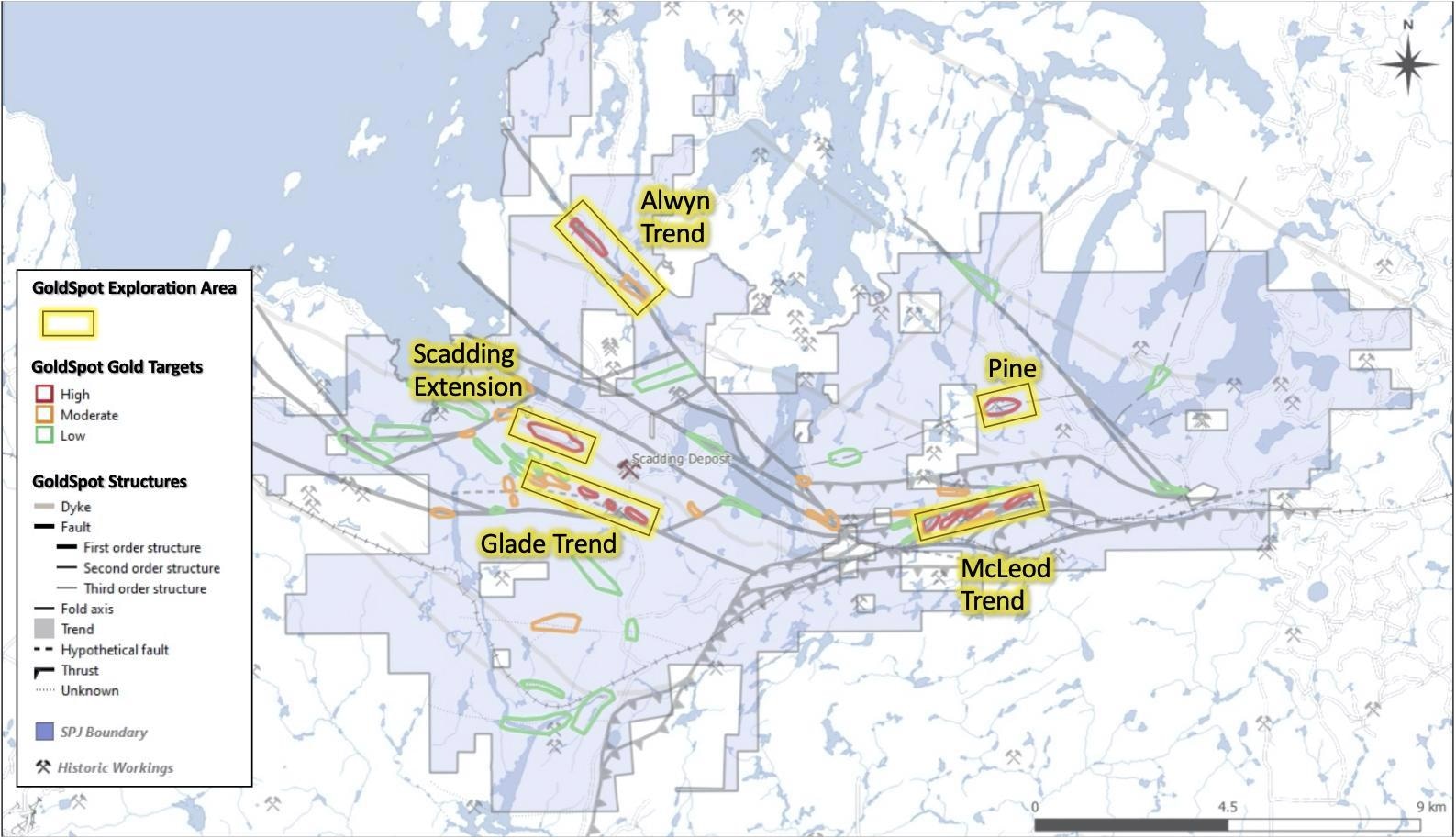 Reports on GoldSpot Discoveries’ Results by MacDonald Mines Exploration.