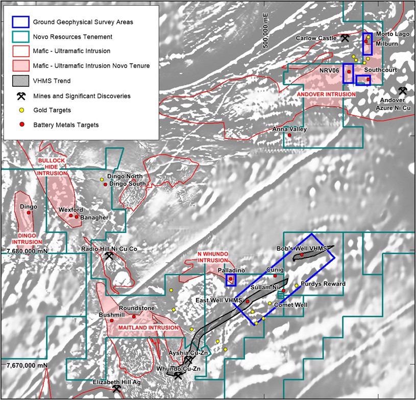 Novo Resources to Commence Battery Metals Exploration Program with Geophysical Surveys.
