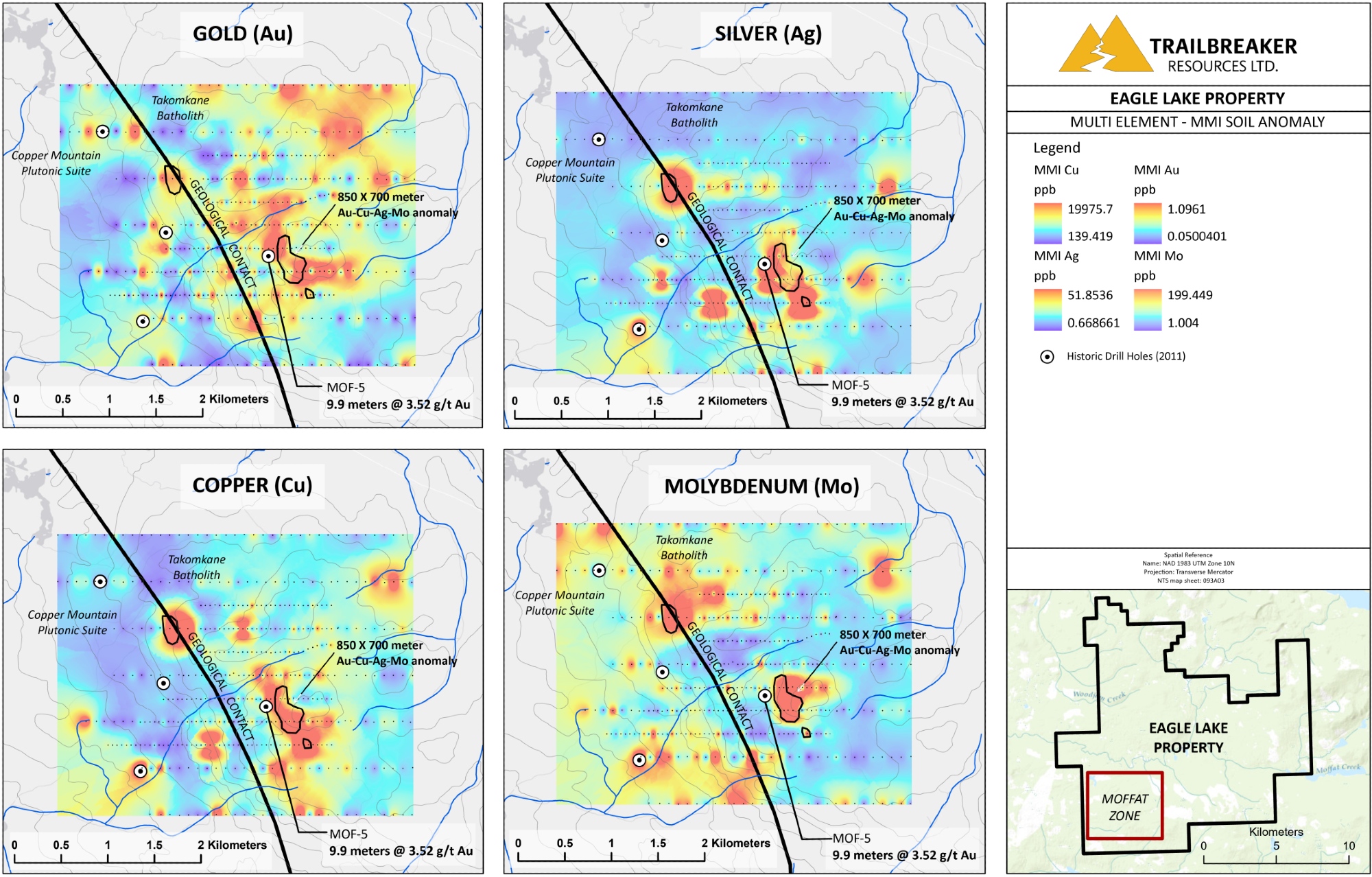 At the Eagle Lake site in south-central British Columbia, Trailbreaker Resources Ltd. has reported the conclusion and outcomes of its Phase 1 exploration program.