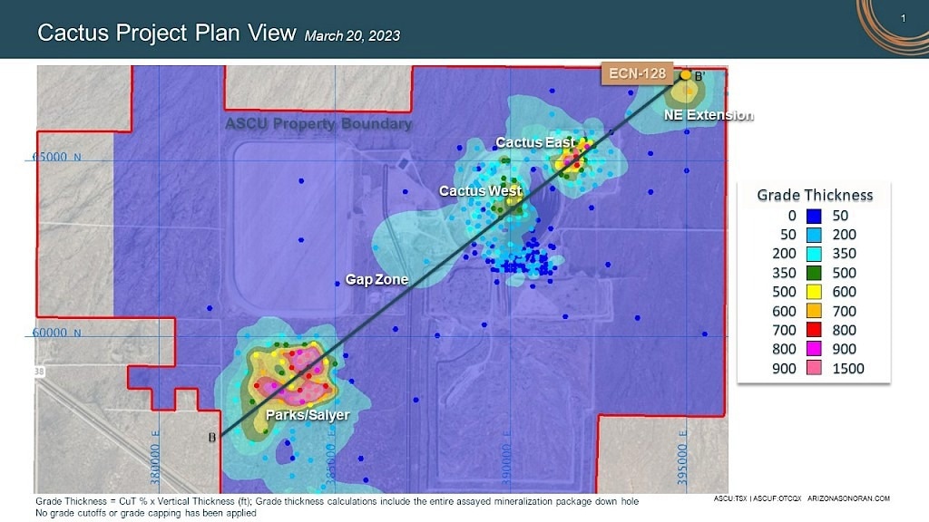 Arizona Sonoran Exploration Drilling Confirms Mineralization 3,000 ft (915m) NE of Cactus East, at the NE Extension