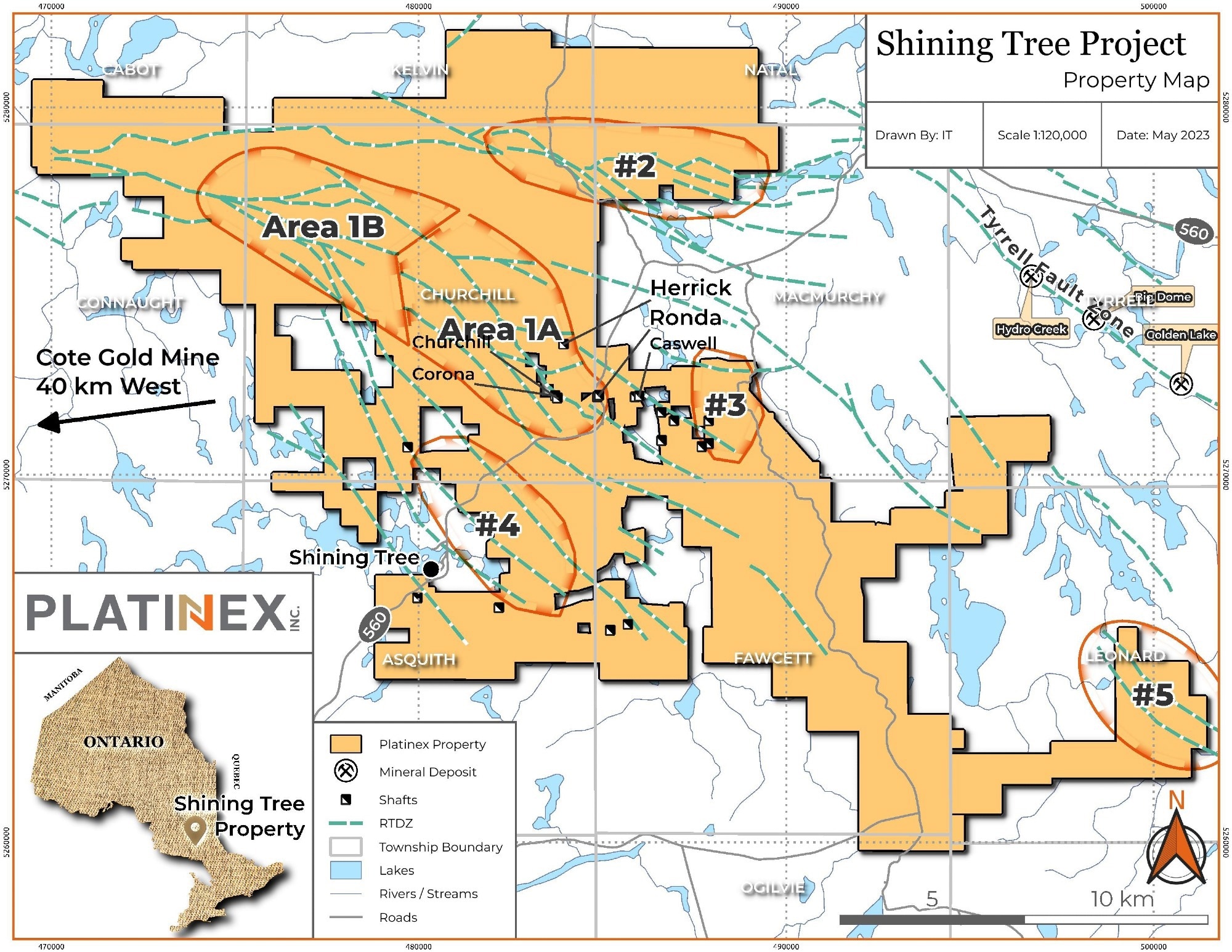 Platinex Provides Update on Exploration Program at Shining Tree Gold Property