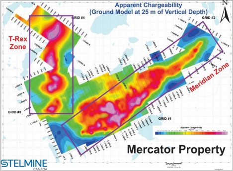 Stelmine Survey Discovers Meridian Zone Extending to the North at Mercator