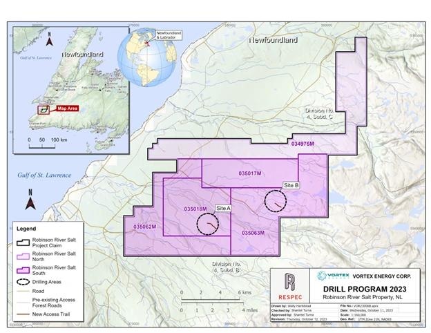 Vortex Energy Receives Approval for Exploration on Robinsons River Salt Project