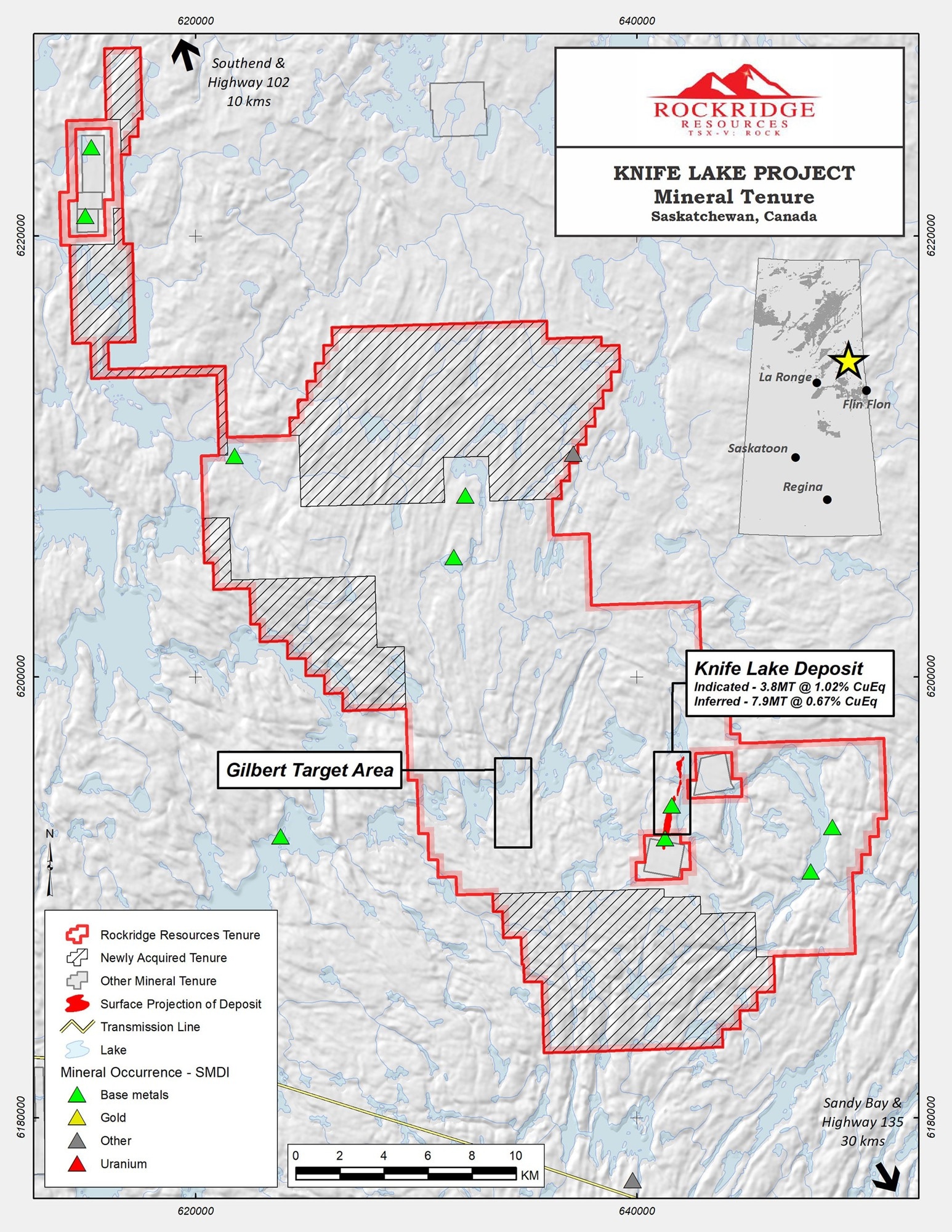 Knife Lake VMS Project Location Map. Image Credit: Rockridge Resources Ltd.