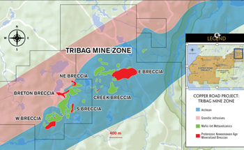 Diamond Drilling Reveals Copper Mineralization at Tribag Mine Zone