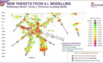 Drilling Targets Selected by Emperor Metals on the Duquesne West Property