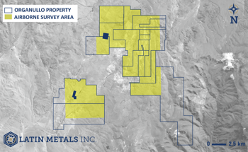 Latin Metals Completes Airborne Geophysical Survey Over Organulla Project